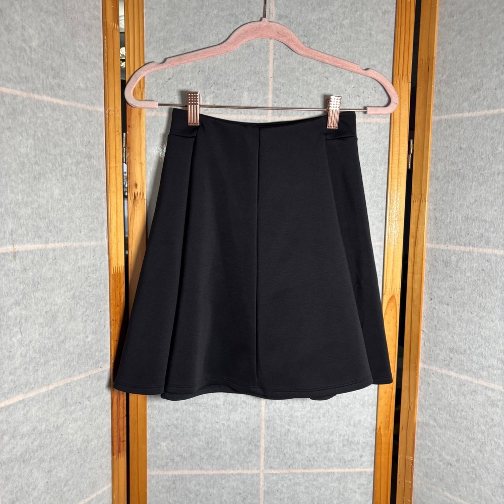 Decree Black Skater Skirt XS Polyester Spandex Mini Flared Pleated